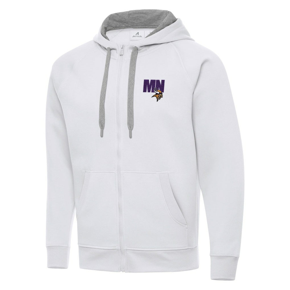 Men's  Antigua Victory Full-Zip Hoodie - Minnesota Vikings