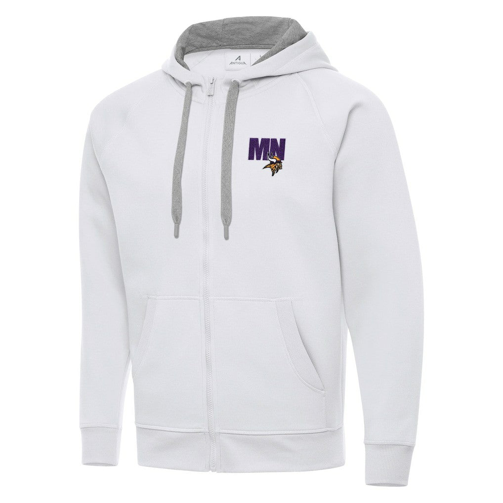 Men's  Antigua Victory Full-Zip Hoodie - Minnesota Vikings
