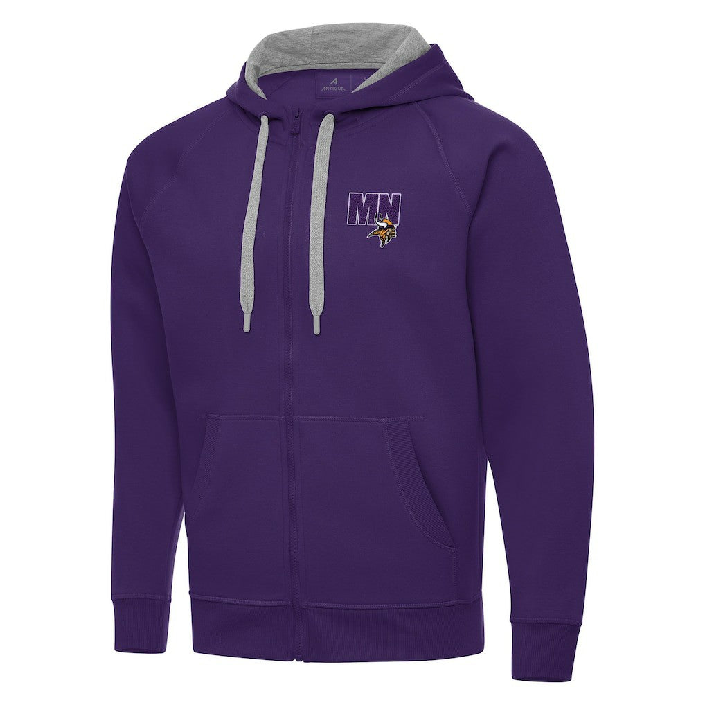 Men's  Antigua Victory Full-Zip Hoodie - Minnesota Vikings
