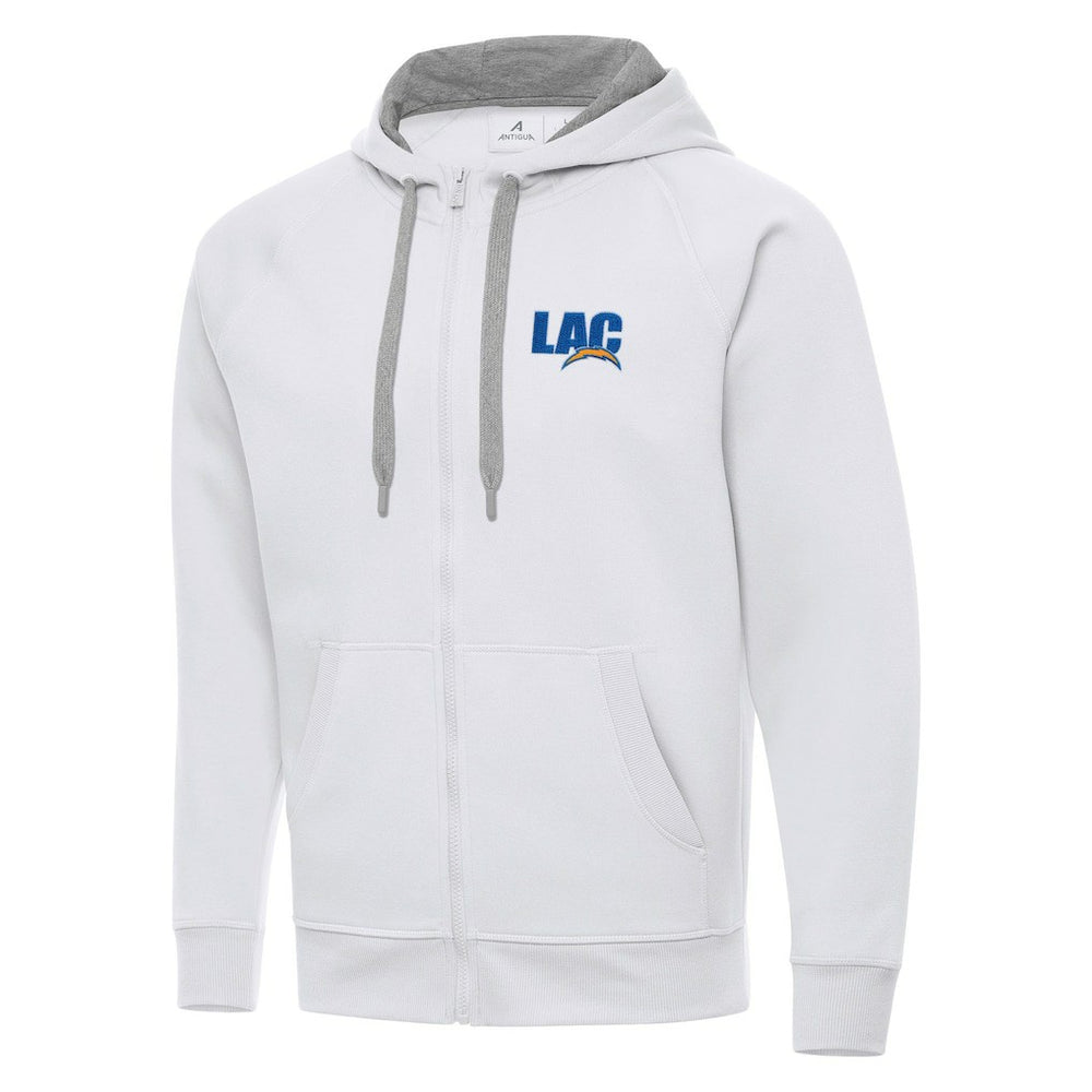 Men's  Antigua Victory Full-Zip Hoodie - Los Angeles Chargers