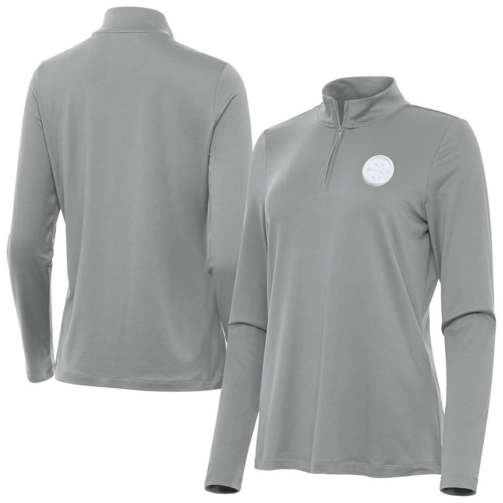 Antigua Women's Reprocess Quarter-Zip Top - Pittsburgh Steelers