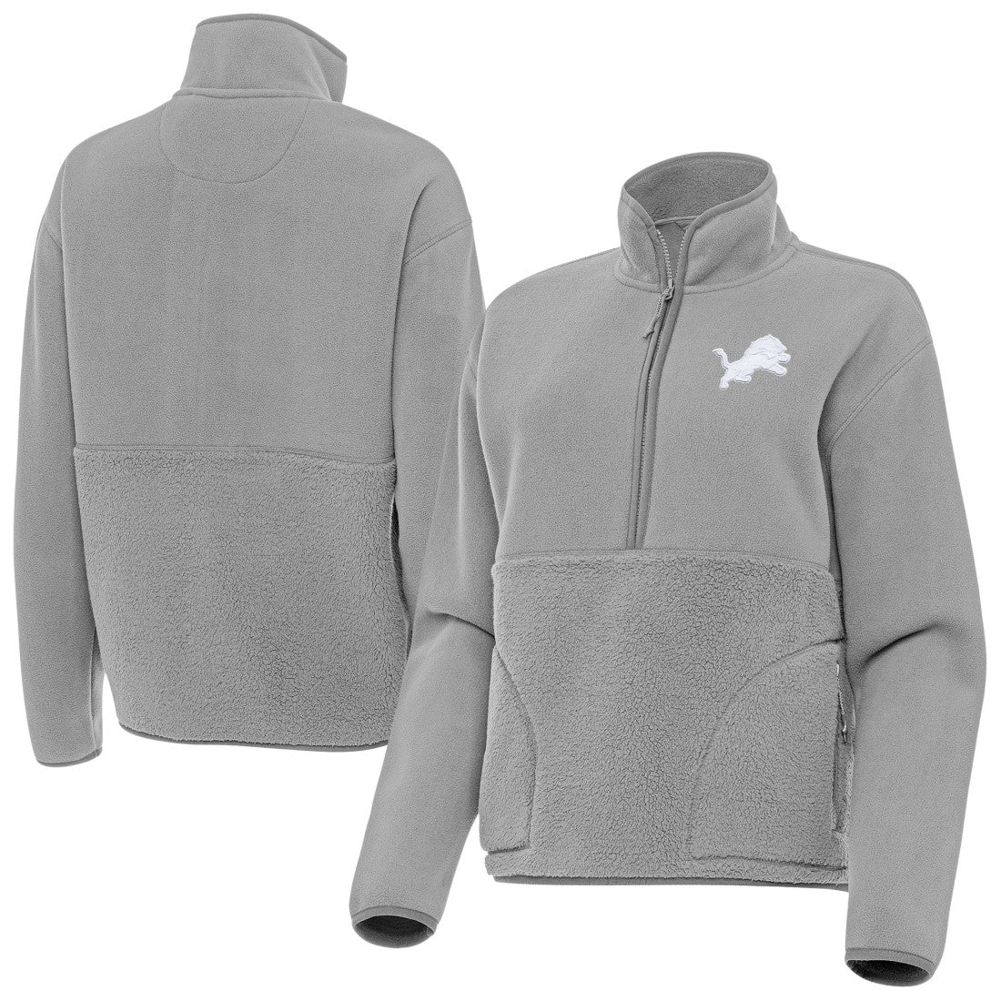 Antigua Women's Figure Half-Zip Sweatshirt - Detroit Lions