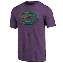 MLB Arizona Diamondbacks Purple Cooperstown Official Logo Tri-Blend T-Shirt