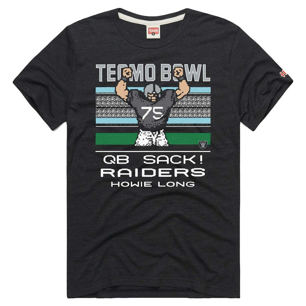 Howie Long  Homage Unisex Tecmo Bowl Retired Player Graphic Tri-Blend T-Shirt - Las Vegas Raiders