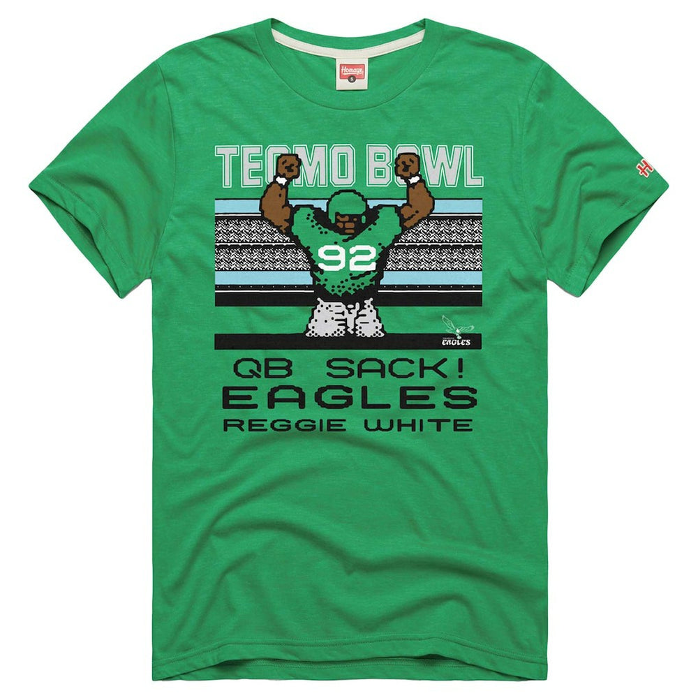 Reggie White  Homage Unisex Tecmo Bowl Retired Player Graphic Tri-Blend T-Shirt - Philadelphia Eagles