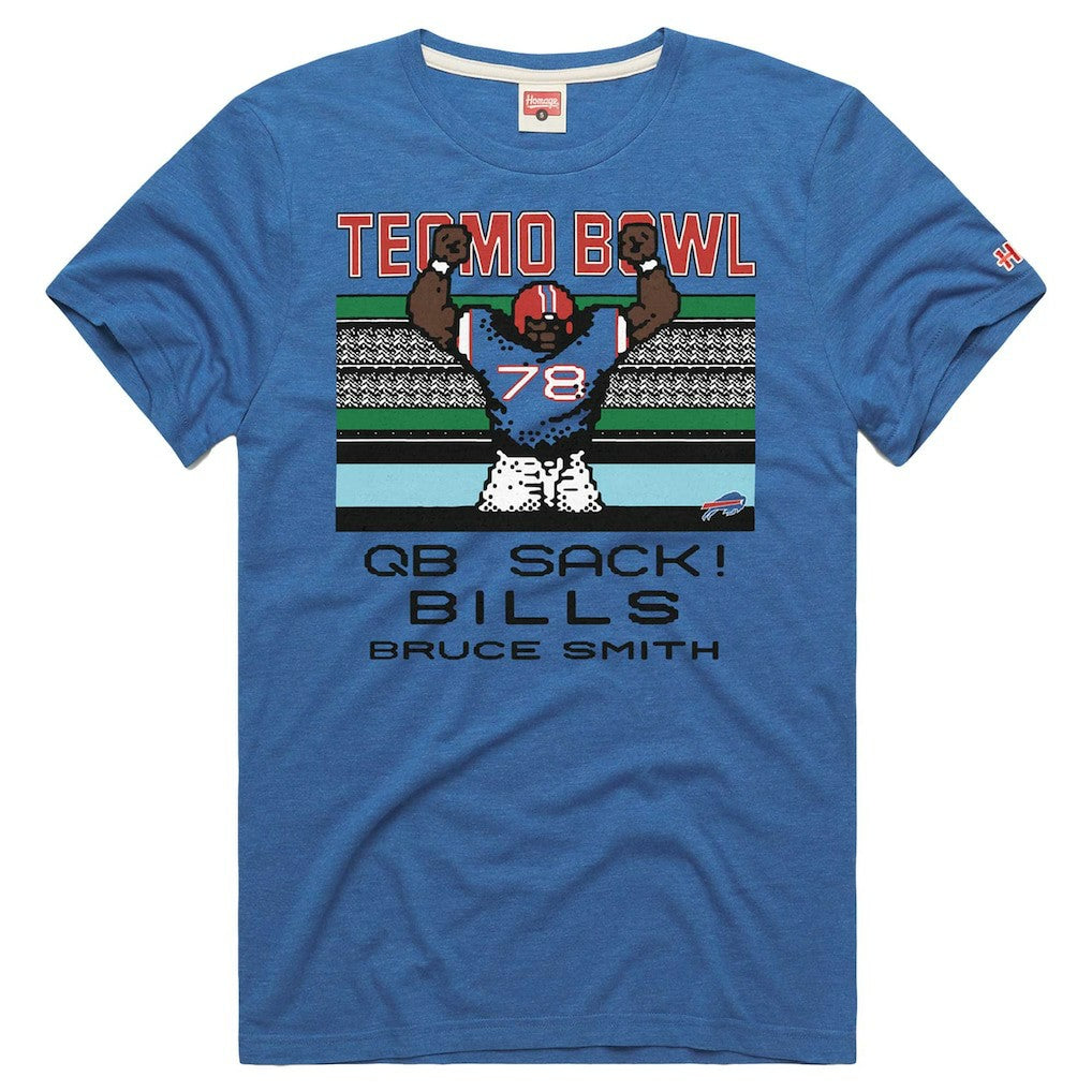 Bruce Smith  Homage Unisex Tecmo Bowl Retired Player Graphic Tri-Blend T-Shirt - Buffalo Bills