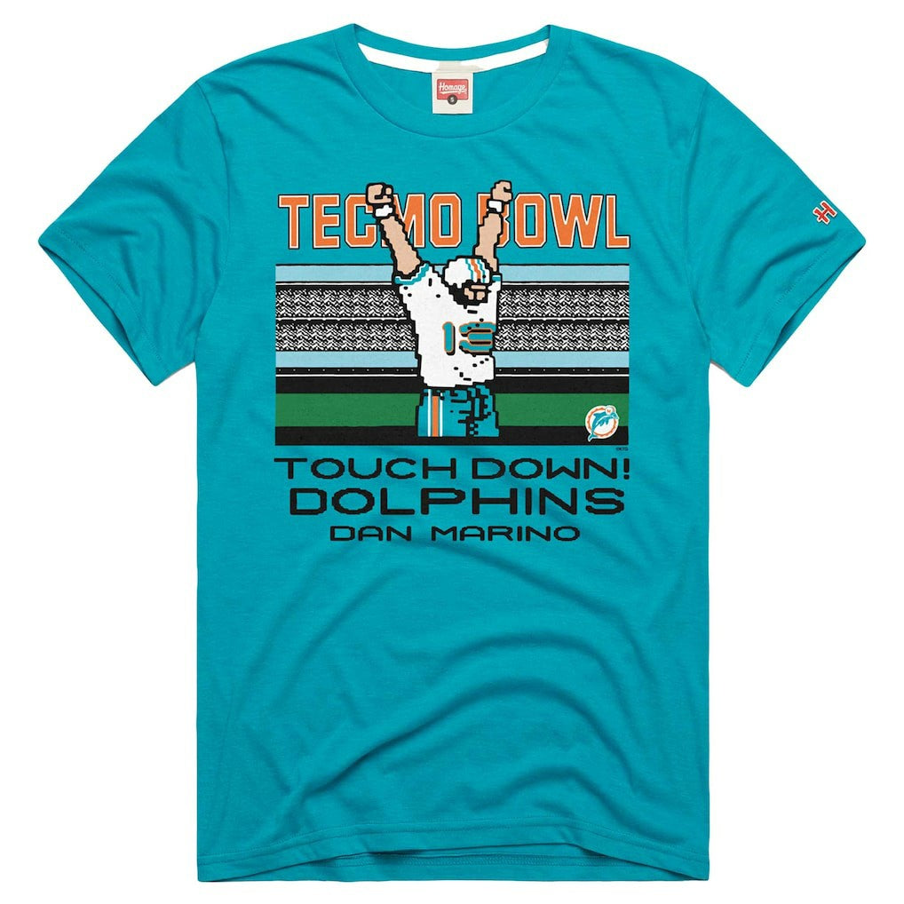 Dan Marino  Homage Unisex Tecmo Bowl Retired Player Graphic Tri-Blend T-Shirt - Miami Dolphins