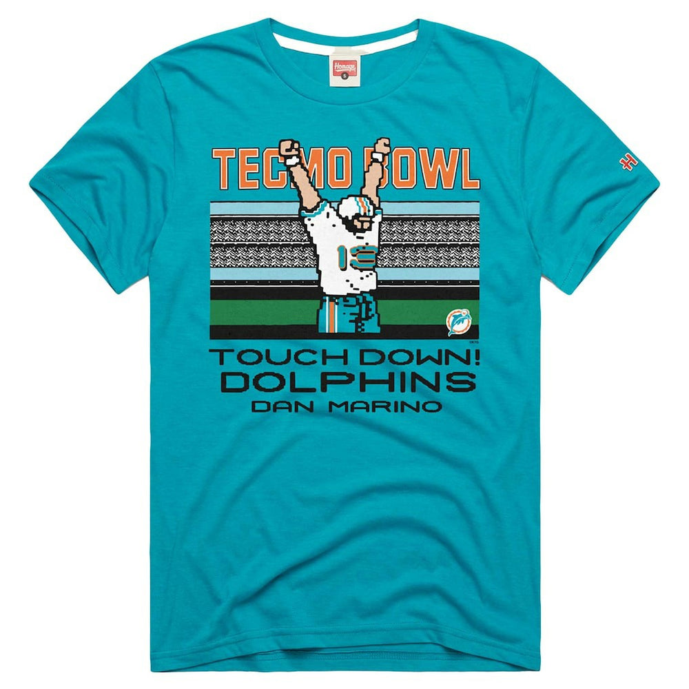Dan Marino  Homage Unisex Tecmo Bowl Retired Player Graphic Tri-Blend T-Shirt - Miami Dolphins