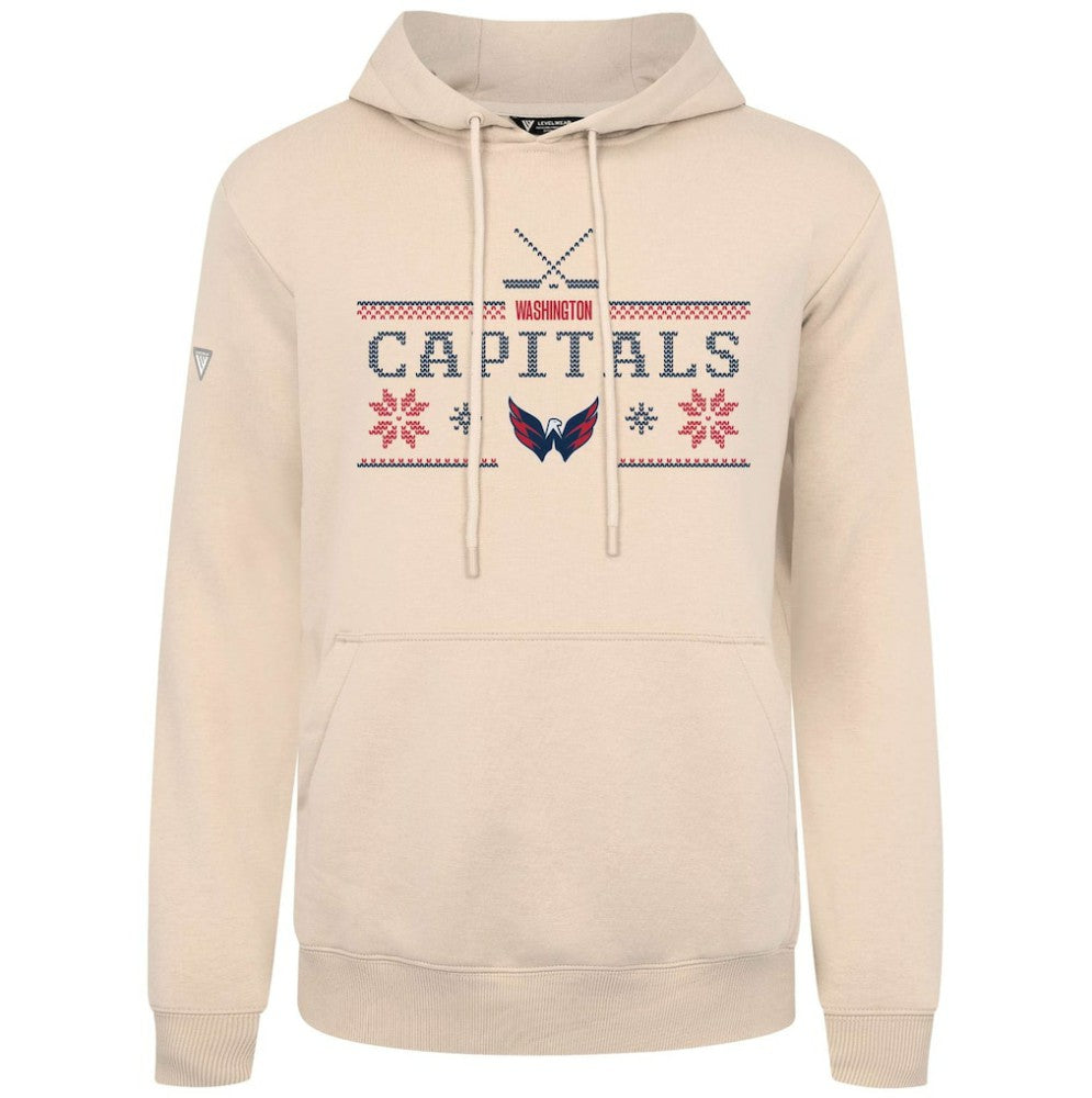 NHL Khaki Washington Capitals Levelwear Podium Holiday Pullover Hoodie