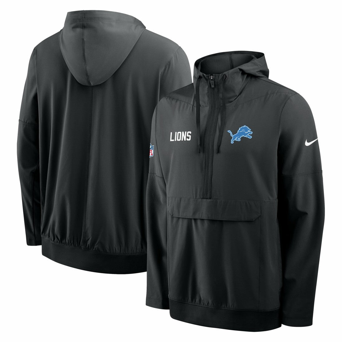Sideline Alt Pack Anorak Half-Zip Hoodie Jacket - Detroit Lions