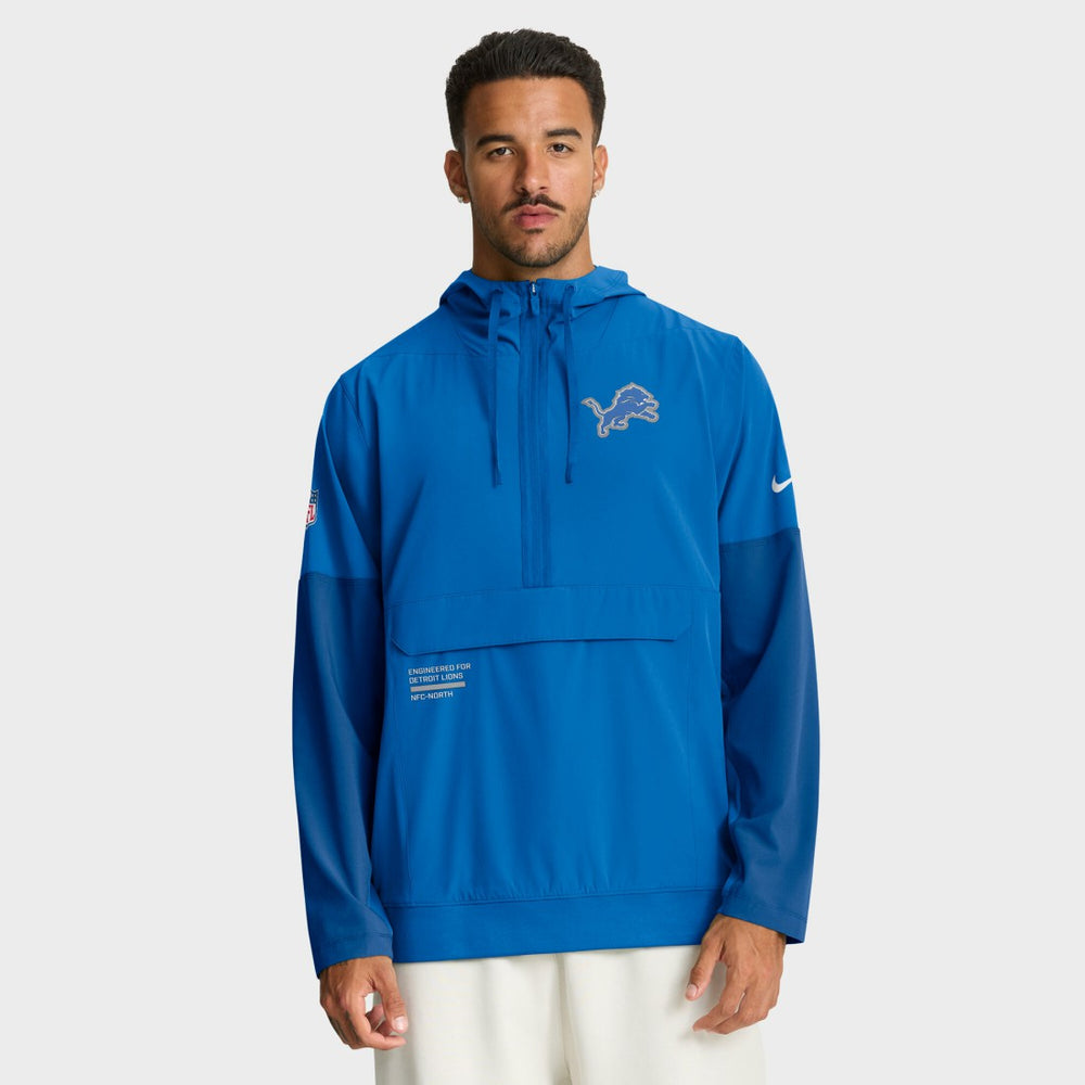Sideline Anorak Half-Zip Hoodie Jacket - Detroit Lions