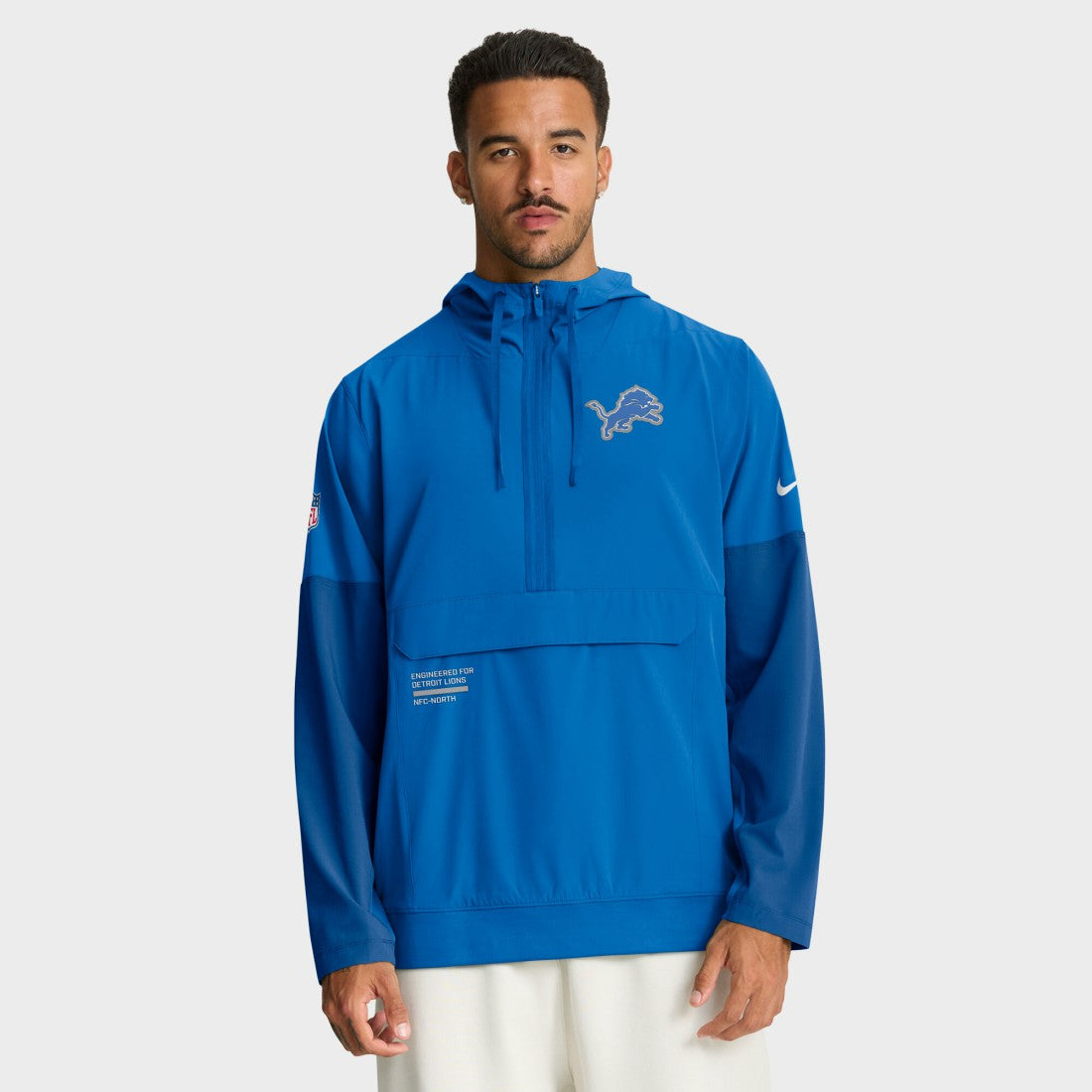Sideline Anorak Half-Zip Hoodie Jacket - Detroit Lions