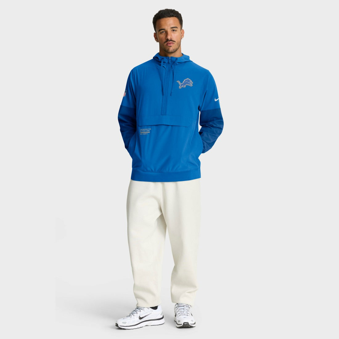 Sideline Anorak Half-Zip Hoodie Jacket - Detroit Lions