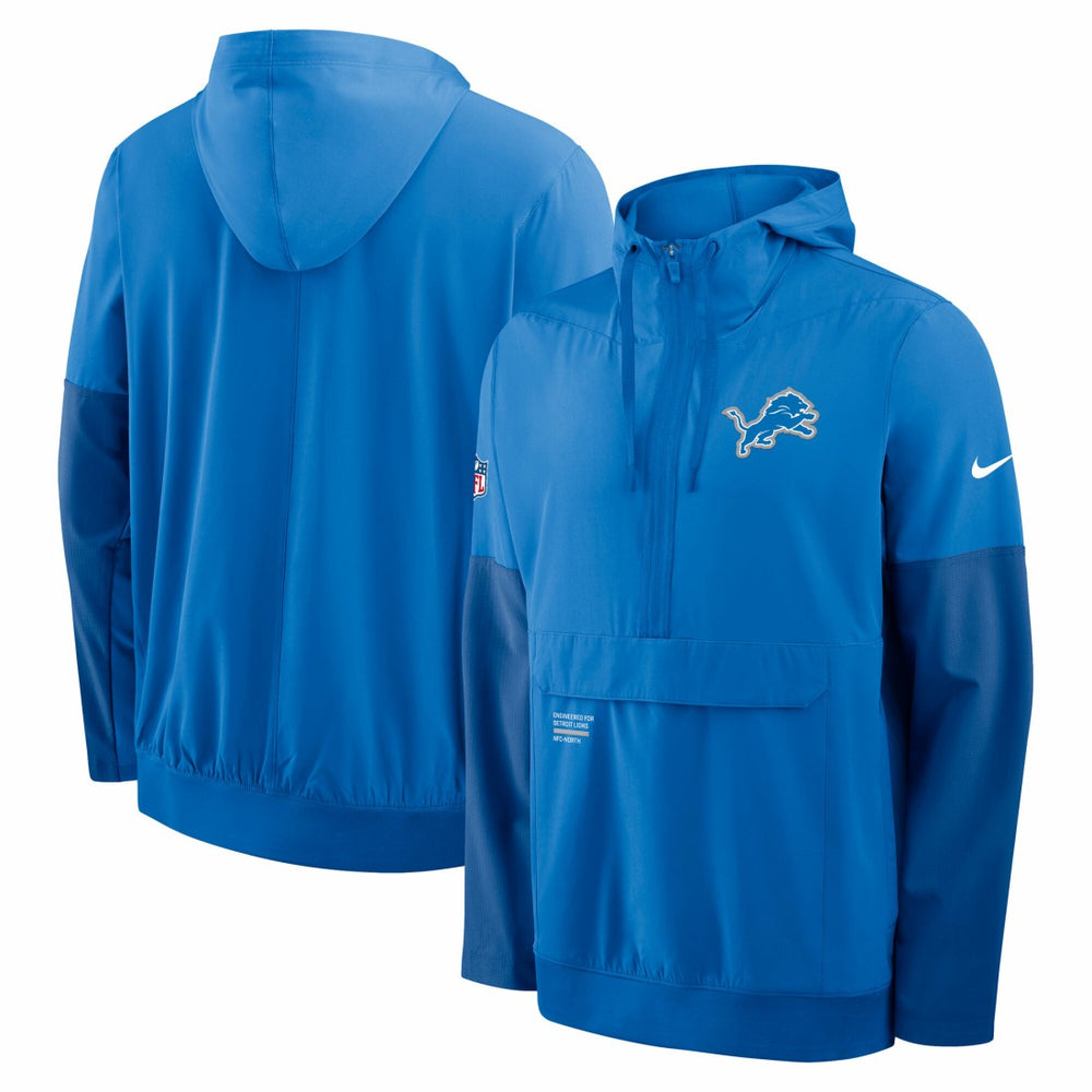 Sideline Anorak Half-Zip Hoodie Jacket - Detroit Lions