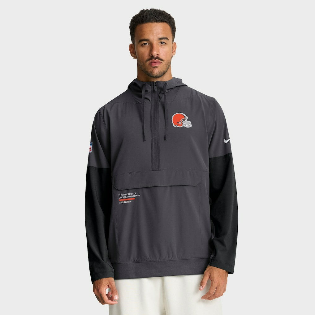 Sideline Anorak Half-Zip Hoodie Jacket - Cleveland Browns
