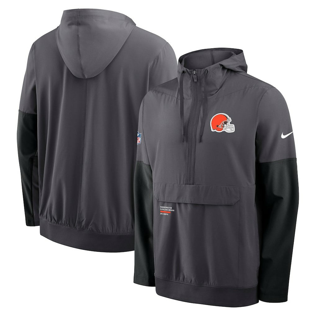 Sideline Anorak Half-Zip Hoodie Jacket - Cleveland Browns