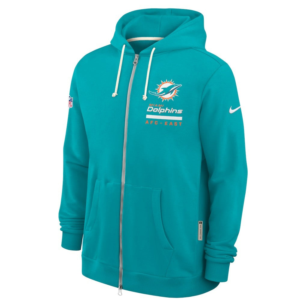 Sideline Standard Issue Utility Player Dri-FIT Full-Zip Hoodie - Miami Dolphins