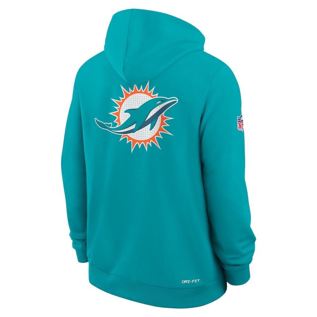 Sideline Standard Issue Utility Player Dri-FIT Full-Zip Hoodie - Miami Dolphins