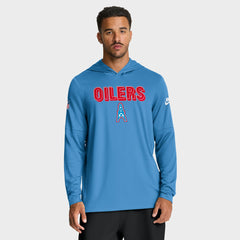 Sideline Oilers Throwback Dri-FIT Long Sleeve Hoodie T-Shirt - Tennessee Titans