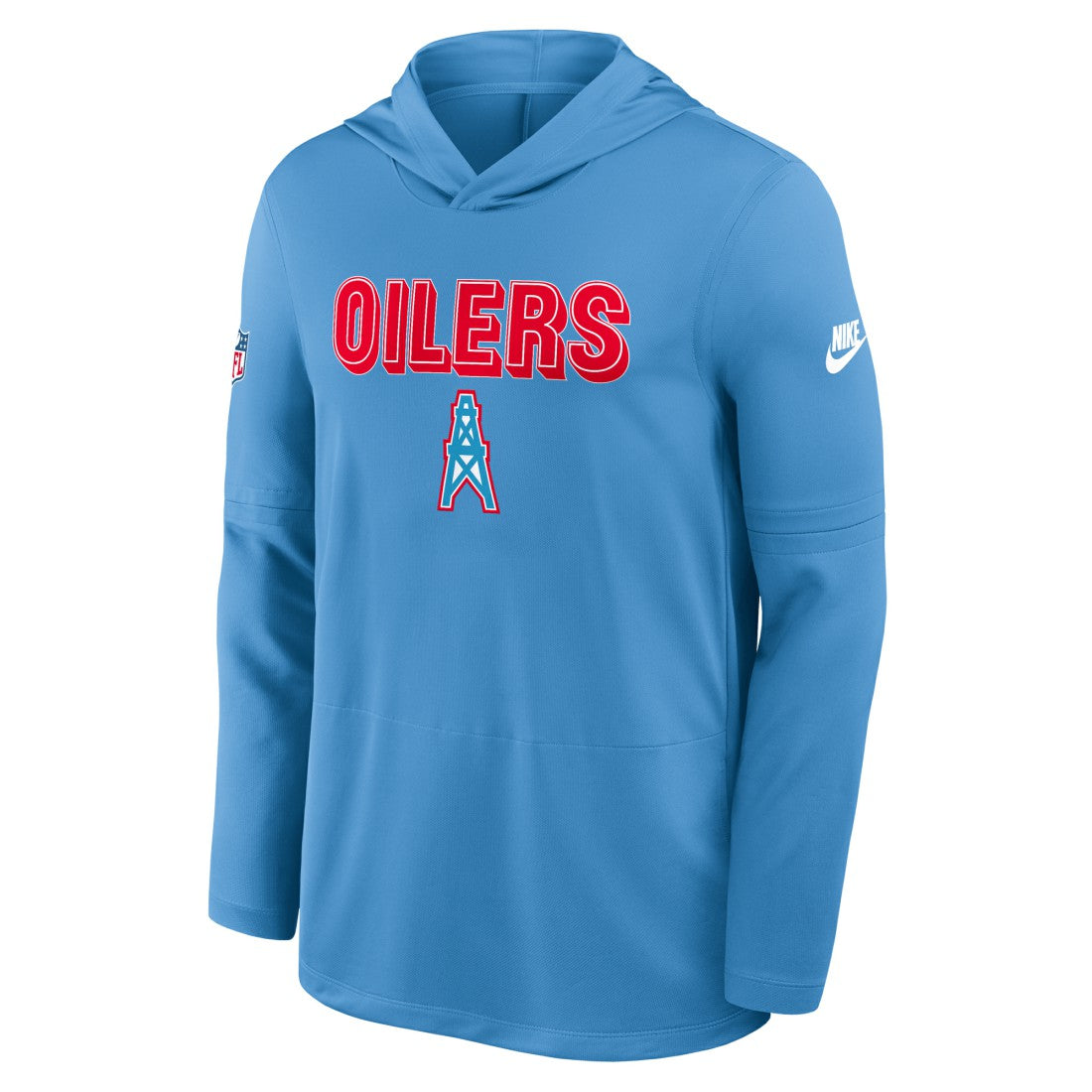 Sideline Oilers Throwback Dri-FIT Long Sleeve Hoodie T-Shirt - Tennessee Titans