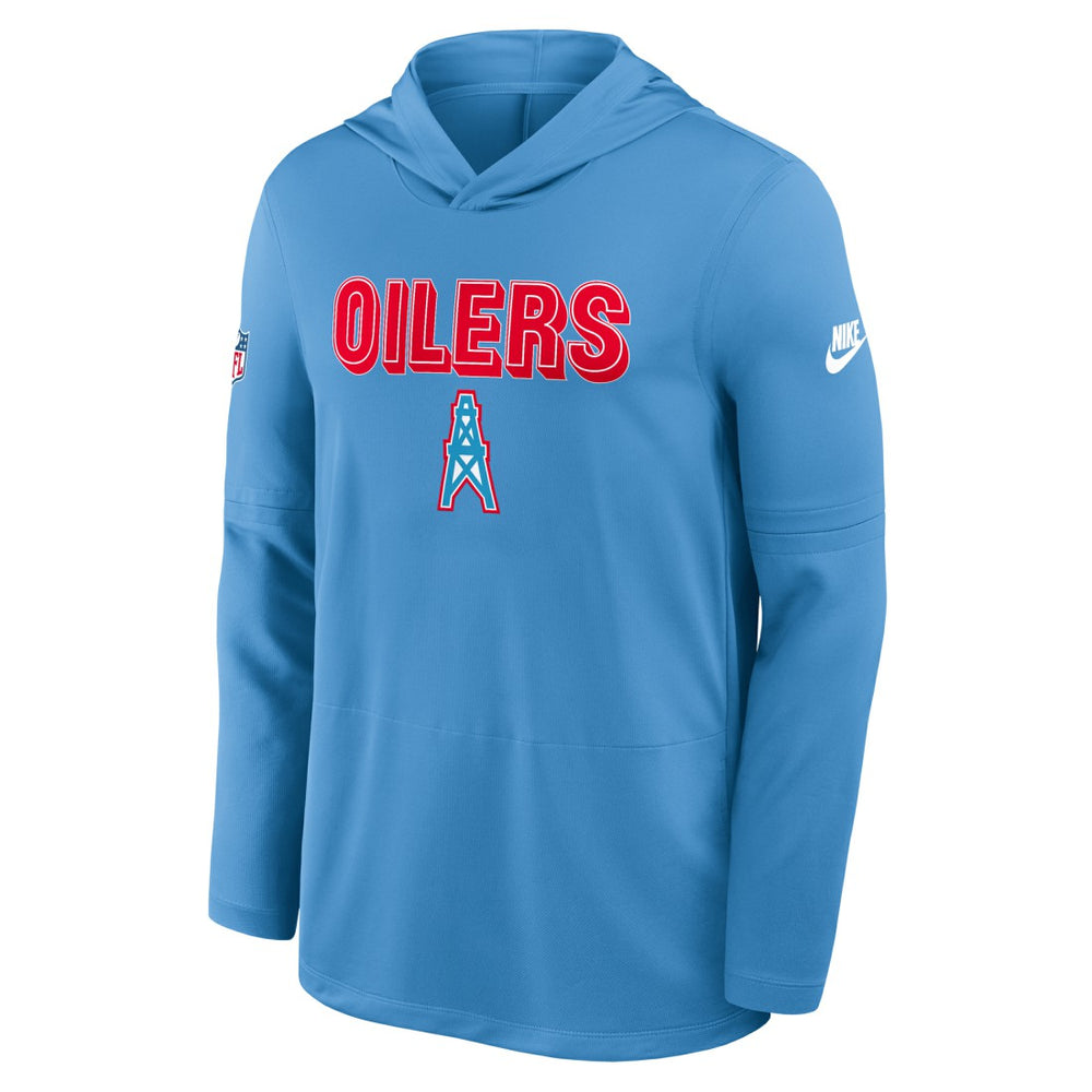 Sideline Oilers Throwback Dri-FIT Long Sleeve Hoodie T-Shirt - Tennessee Titans