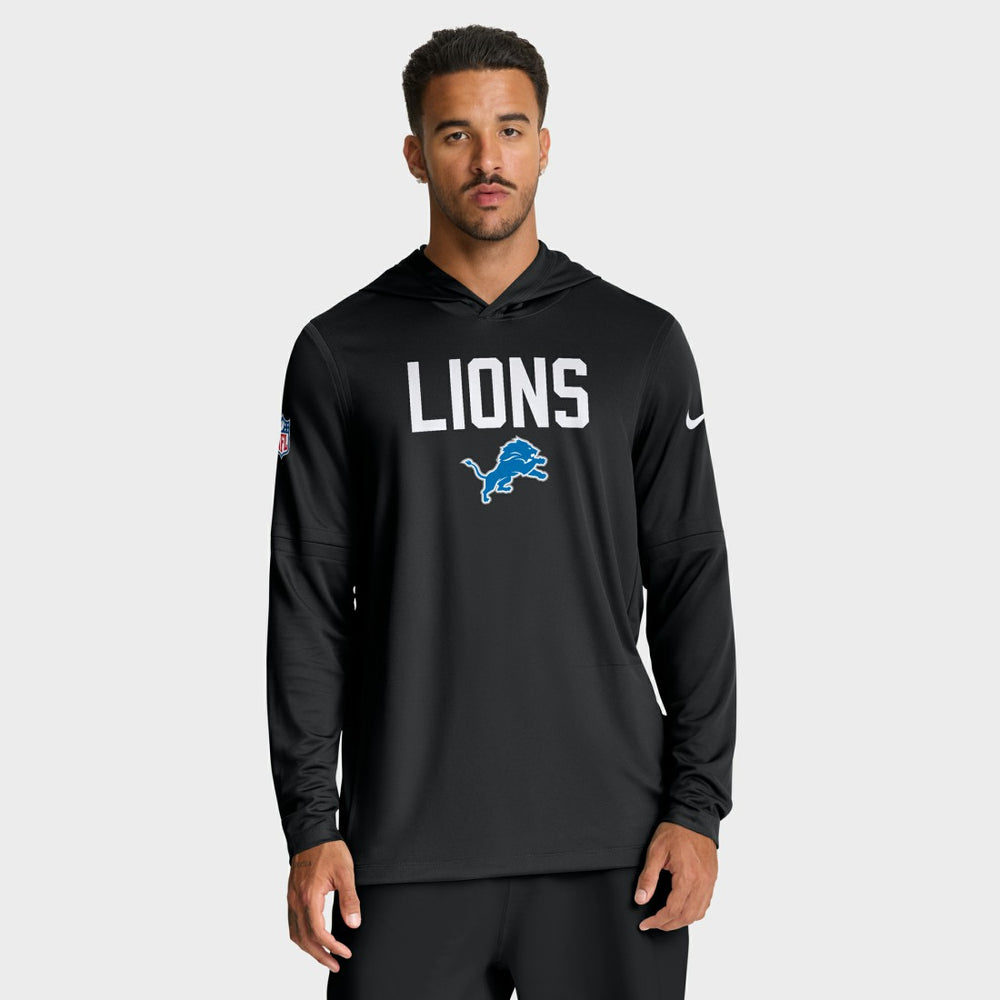 Sideline Pass Accuracy Dri-FIT Long Sleeve Hoodie T-Shirt - Detroit Lions