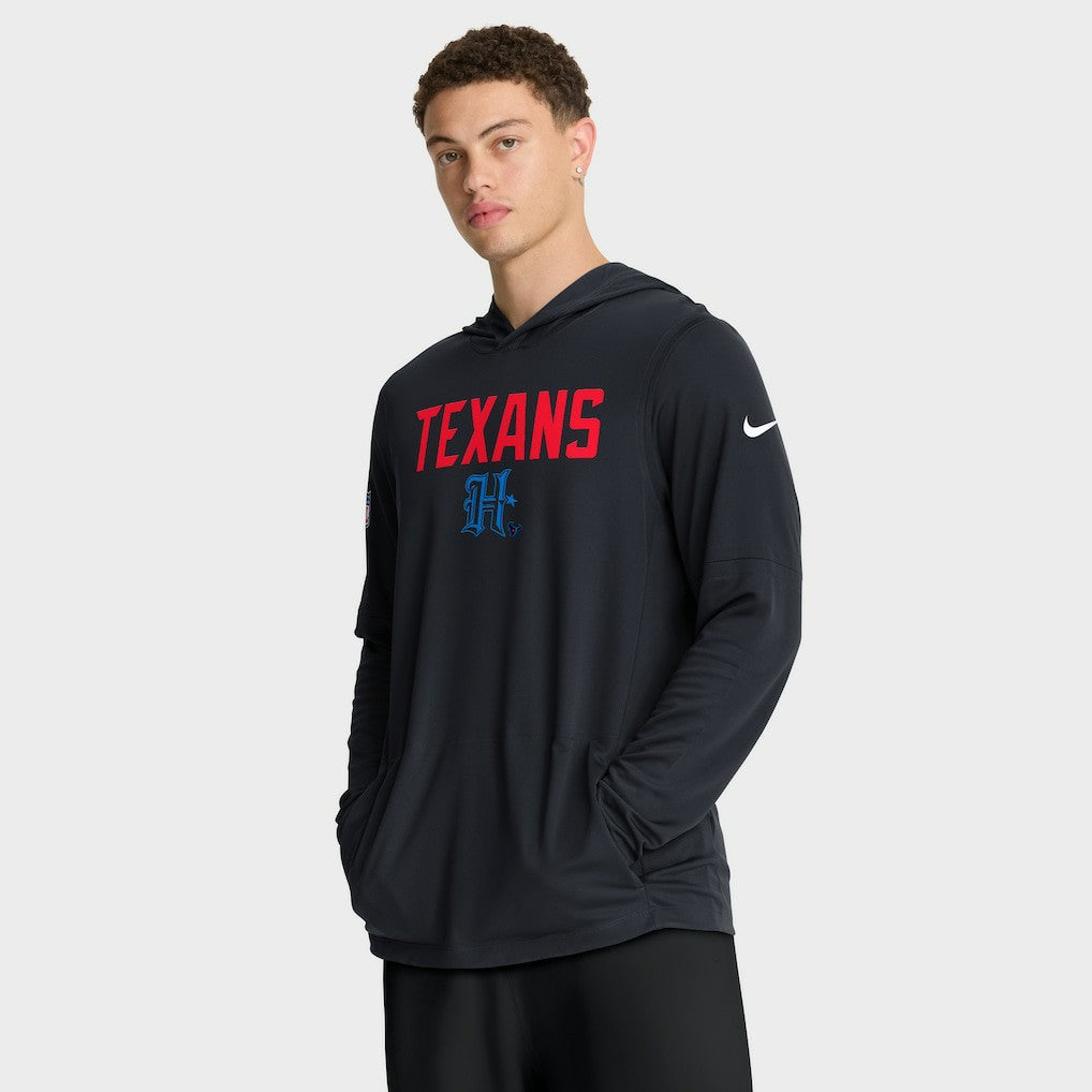 Sideline Pass Accuracy Dri-FIT Long Sleeve Hoodie T-Shirt  - Houston Texans