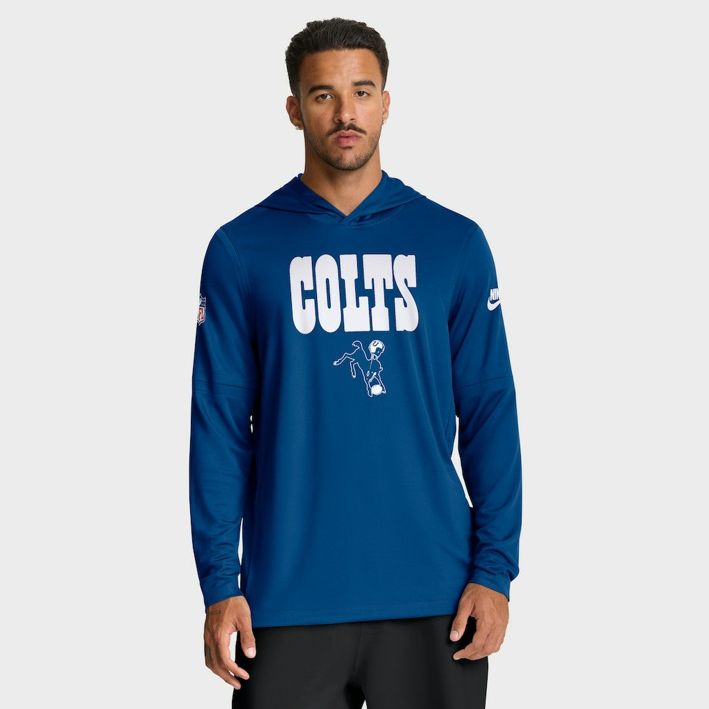 Sideline Pass Accuracy Dri-FIT Long Sleeve Hoodie T-Shirt - Indianapolis Colts