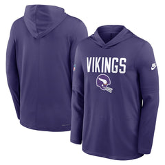 Sideline Pass Accuracy Dri-FIT Long Sleeve Hoodie T-Shirt - Minnesota Vikings