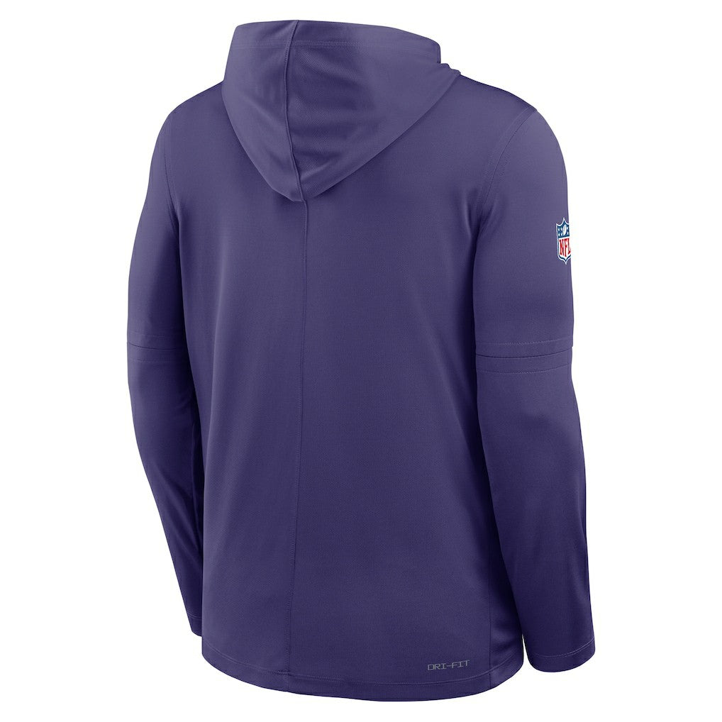 Sideline Pass Accuracy Dri-FIT Long Sleeve Hoodie T-Shirt - Minnesota Vikings