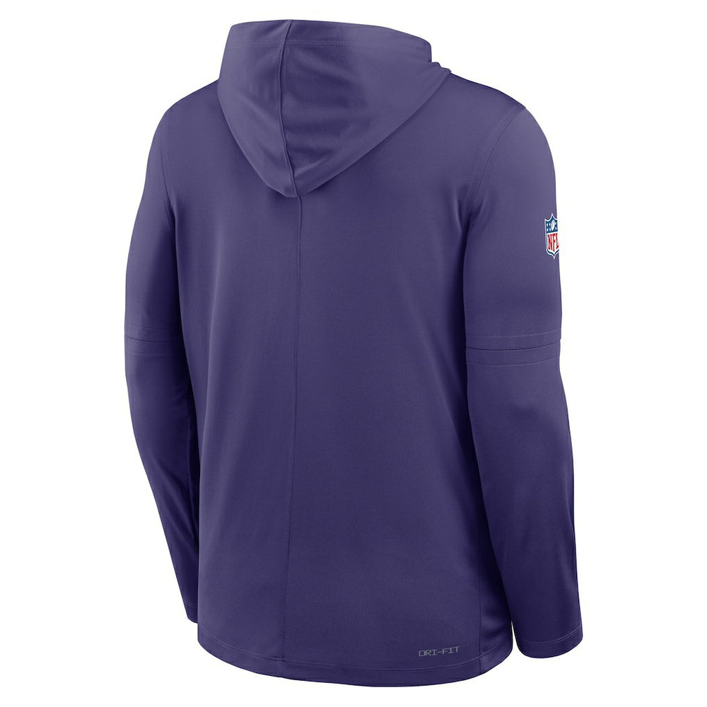 Sideline Pass Accuracy Dri-FIT Long Sleeve Hoodie T-Shirt - Minnesota Vikings