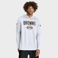 Sideline Pass Accuracy Dri-FIT Long Sleeve Hoodie T-Shirt - Cleveland Browns