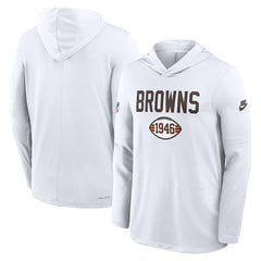 Sideline Pass Accuracy Dri-FIT Long Sleeve Hoodie T-Shirt - Cleveland Browns