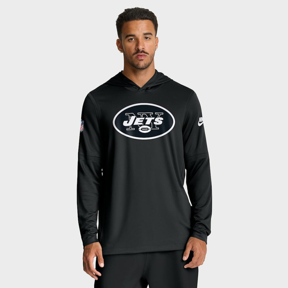 Sideline Pass Accuracy Dri-FIT Long Sleeve Hoodie T-Shirt - New York Jets