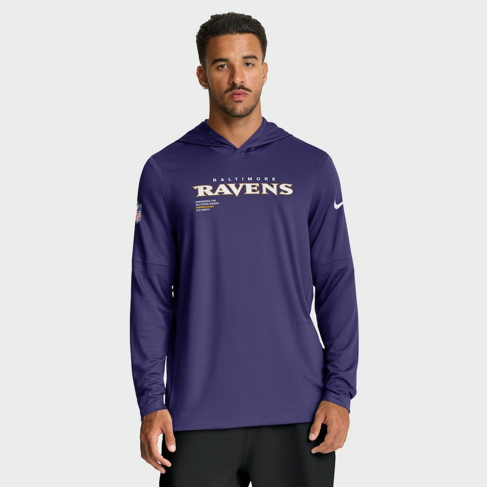 Sideline Pure Fury Performance Long Sleeve Hoodie T-Shirt - Baltimore Ravens