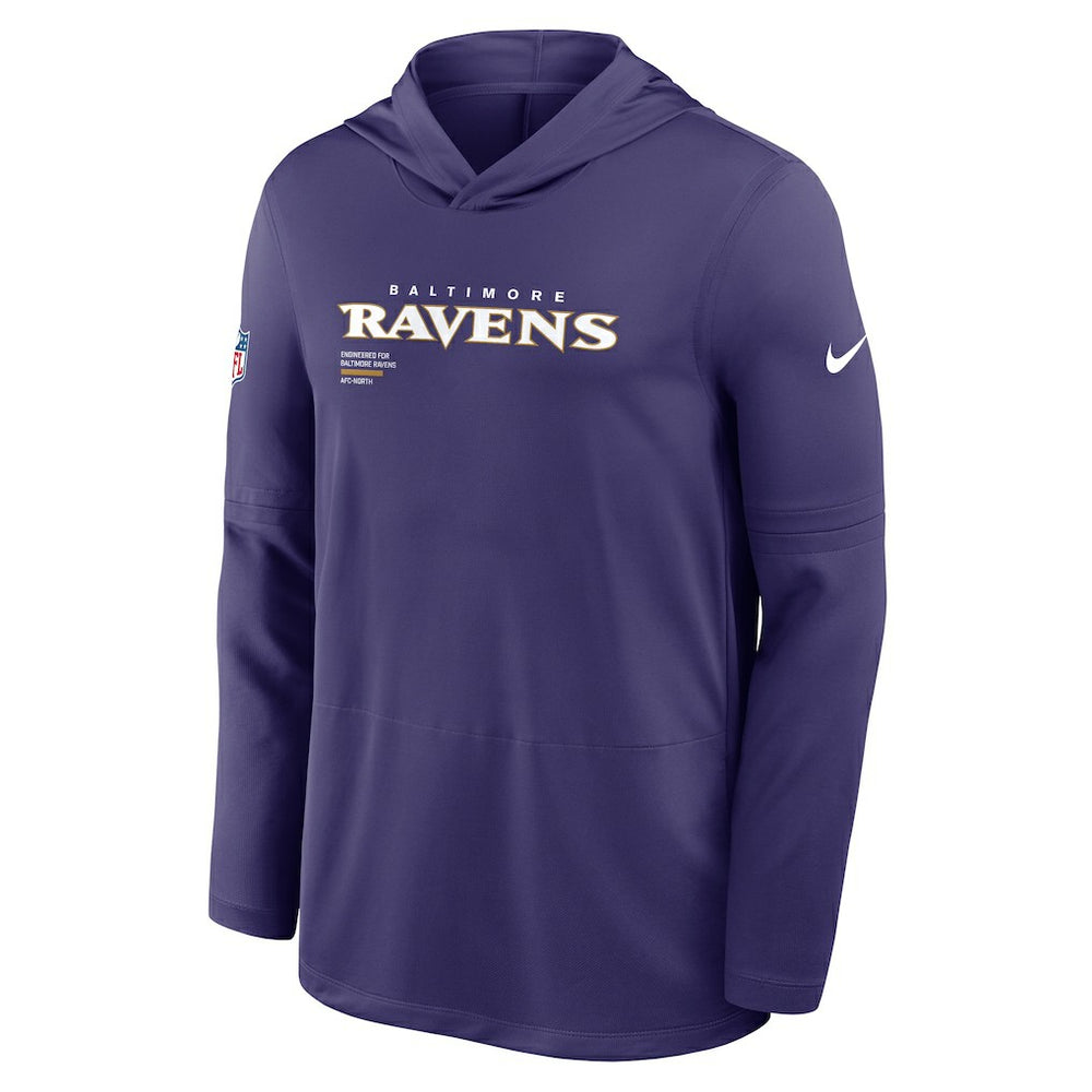 Sideline Pure Fury Performance Long Sleeve Hoodie T-Shirt - Baltimore Ravens