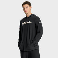 Sideline Pure Fury Performance Long Sleeve Hoodie T-Shirt - Baltimore Ravens