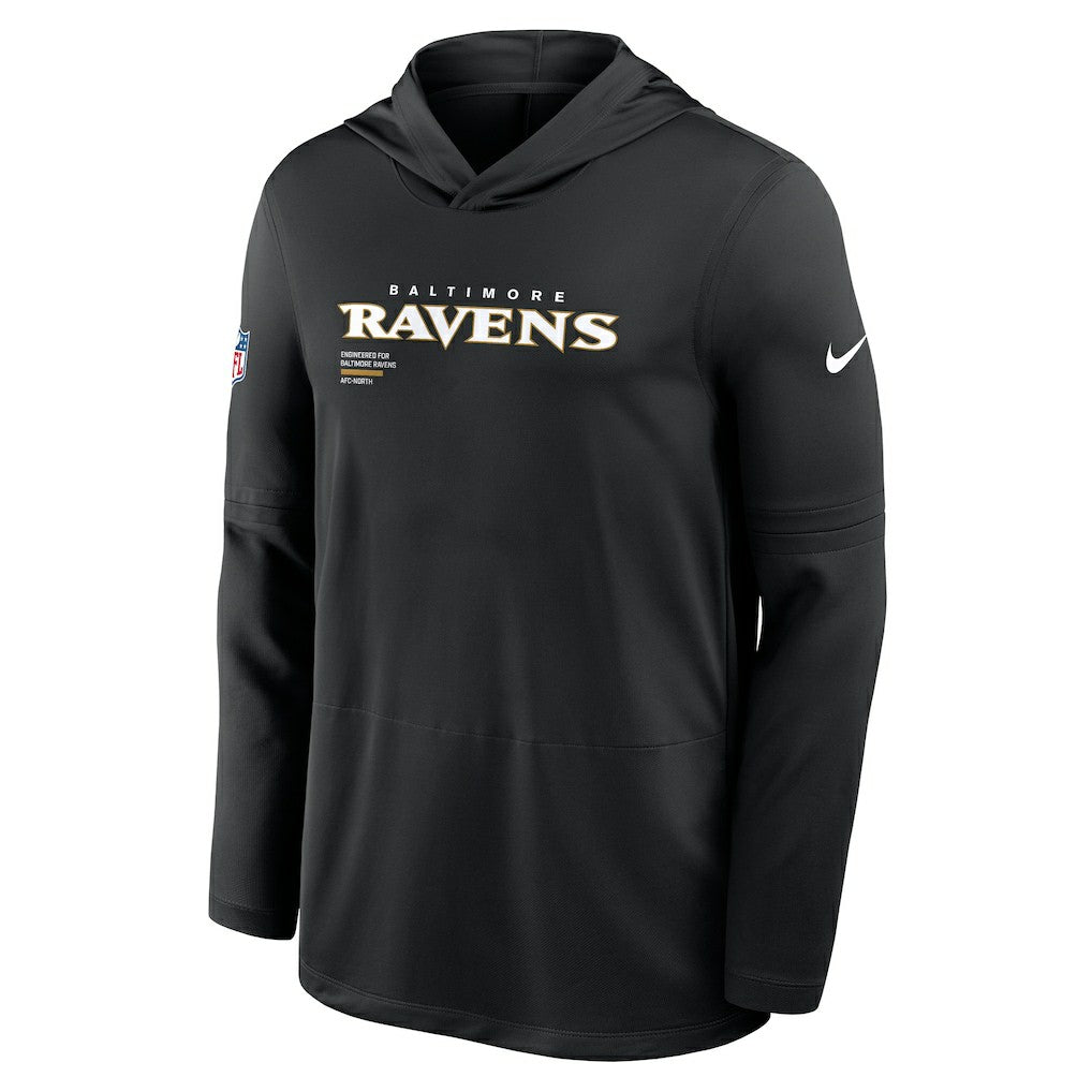 Sideline Pure Fury Performance Long Sleeve Hoodie T-Shirt - Baltimore Ravens