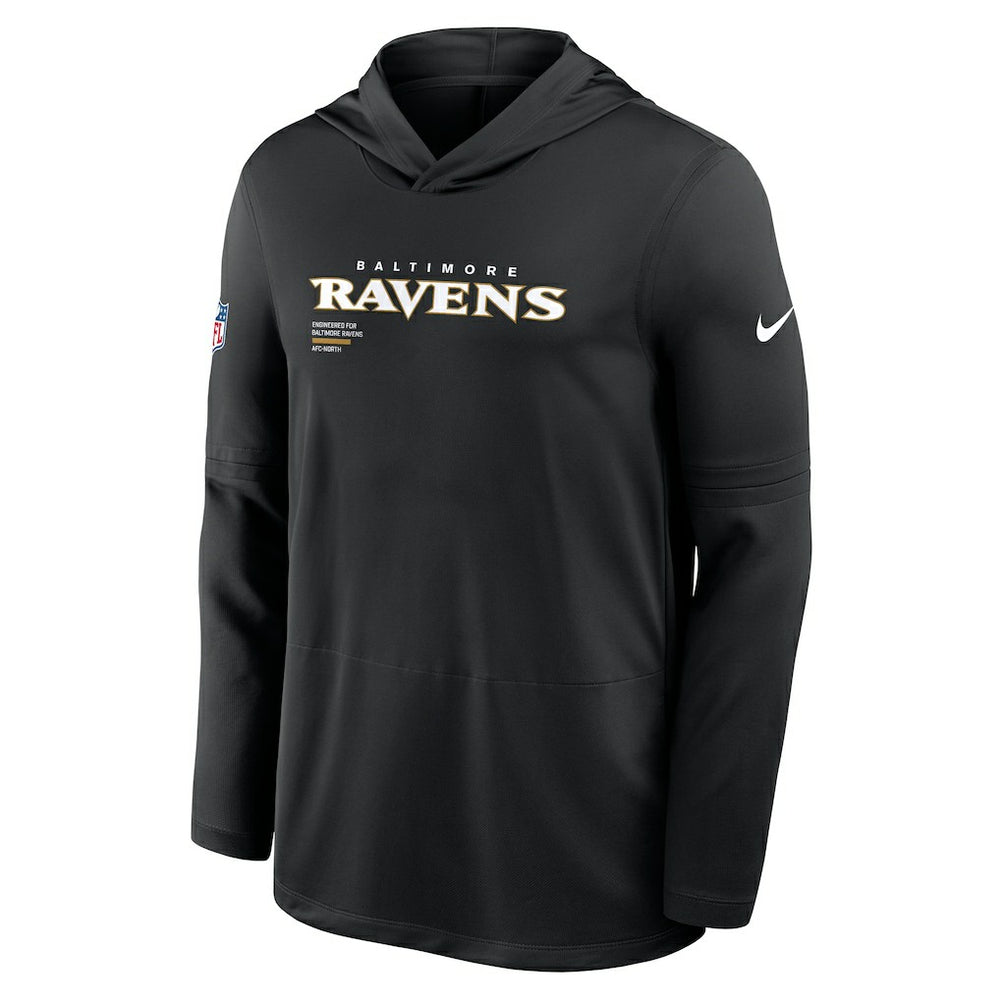 Sideline Pure Fury Performance Long Sleeve Hoodie T-Shirt - Baltimore Ravens