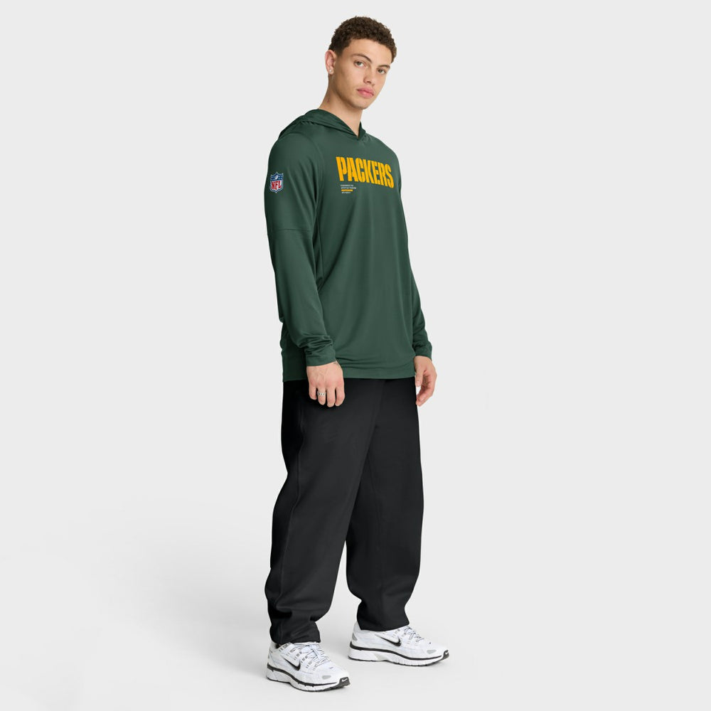 Sideline Pure Fury Performance Long Sleeve Hoodie T-Shirt - Green Bay Packers