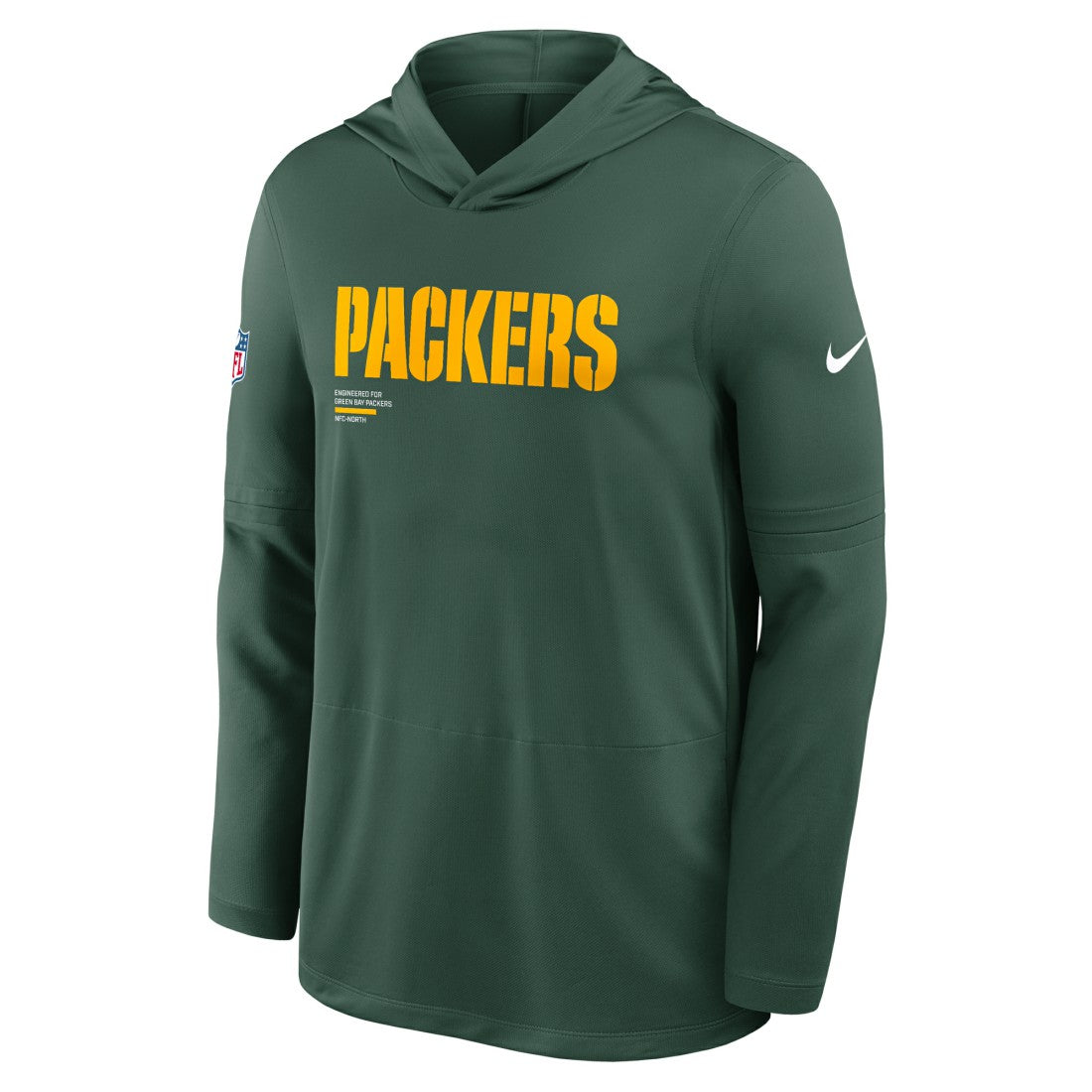 Sideline Pure Fury Performance Long Sleeve Hoodie T-Shirt - Green Bay Packers