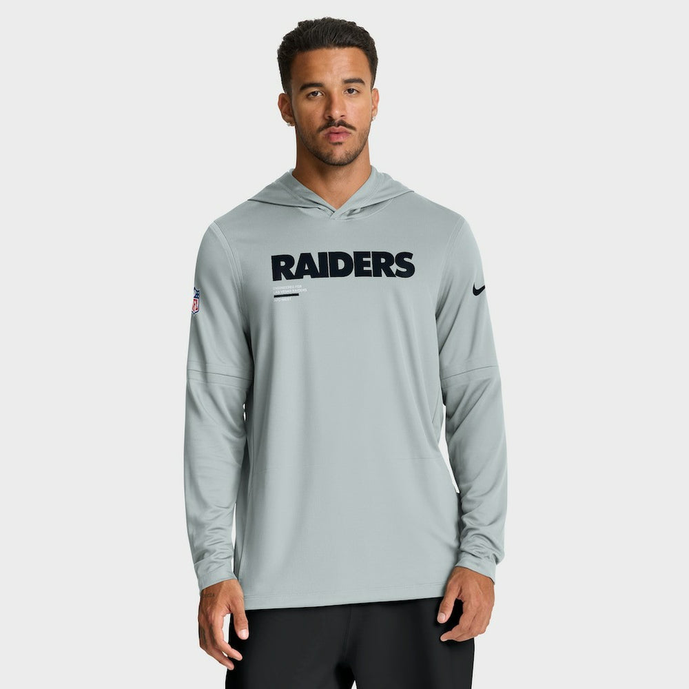 Sideline Pure Fury Performance Long Sleeve Hoodie T-Shirt - Las Vegas Raiders