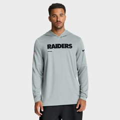 Sideline Pure Fury Performance Long Sleeve Hoodie T-Shirt - Las Vegas Raiders