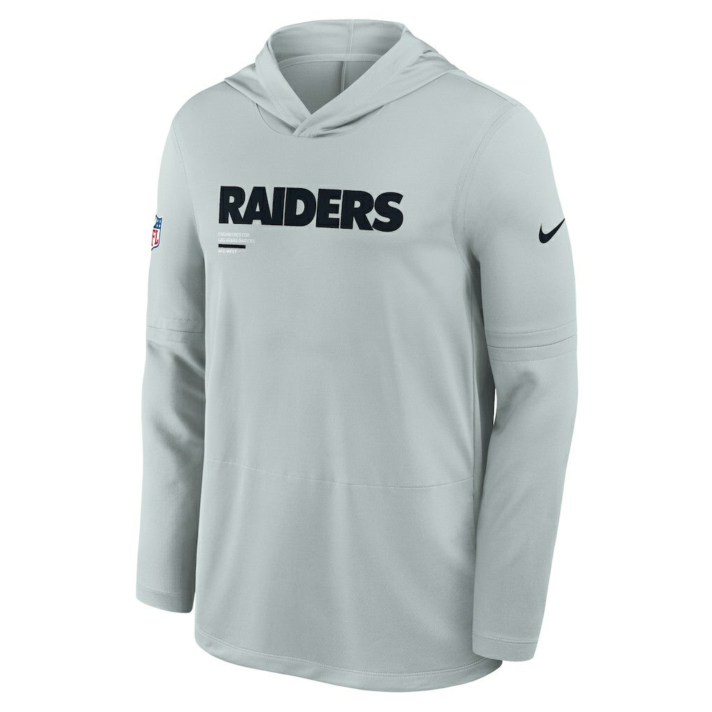 Sideline Pure Fury Performance Long Sleeve Hoodie T-Shirt - Las Vegas Raiders