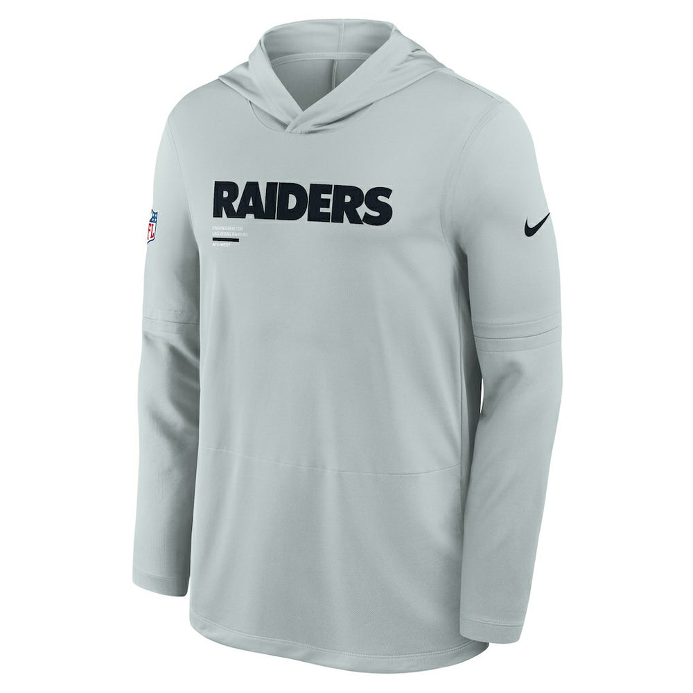 Sideline Pure Fury Performance Long Sleeve Hoodie T-Shirt - Las Vegas Raiders