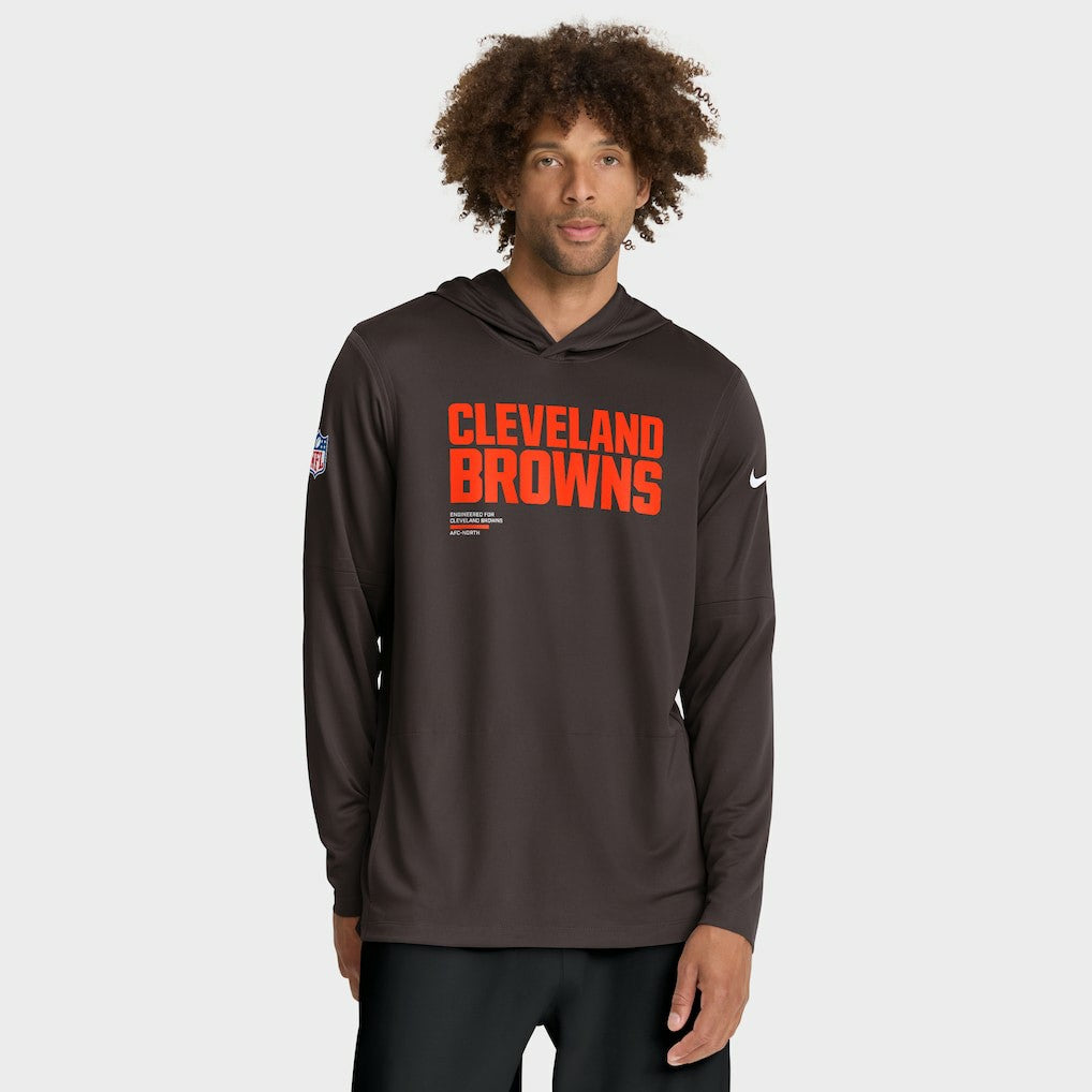 Sideline Pure Fury Performance Long Sleeve Hoodie T-Shirt - Cleveland Browns