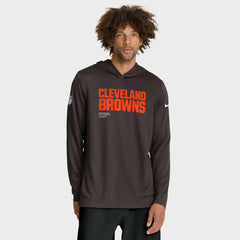 Sideline Pure Fury Performance Long Sleeve Hoodie T-Shirt - Cleveland Browns