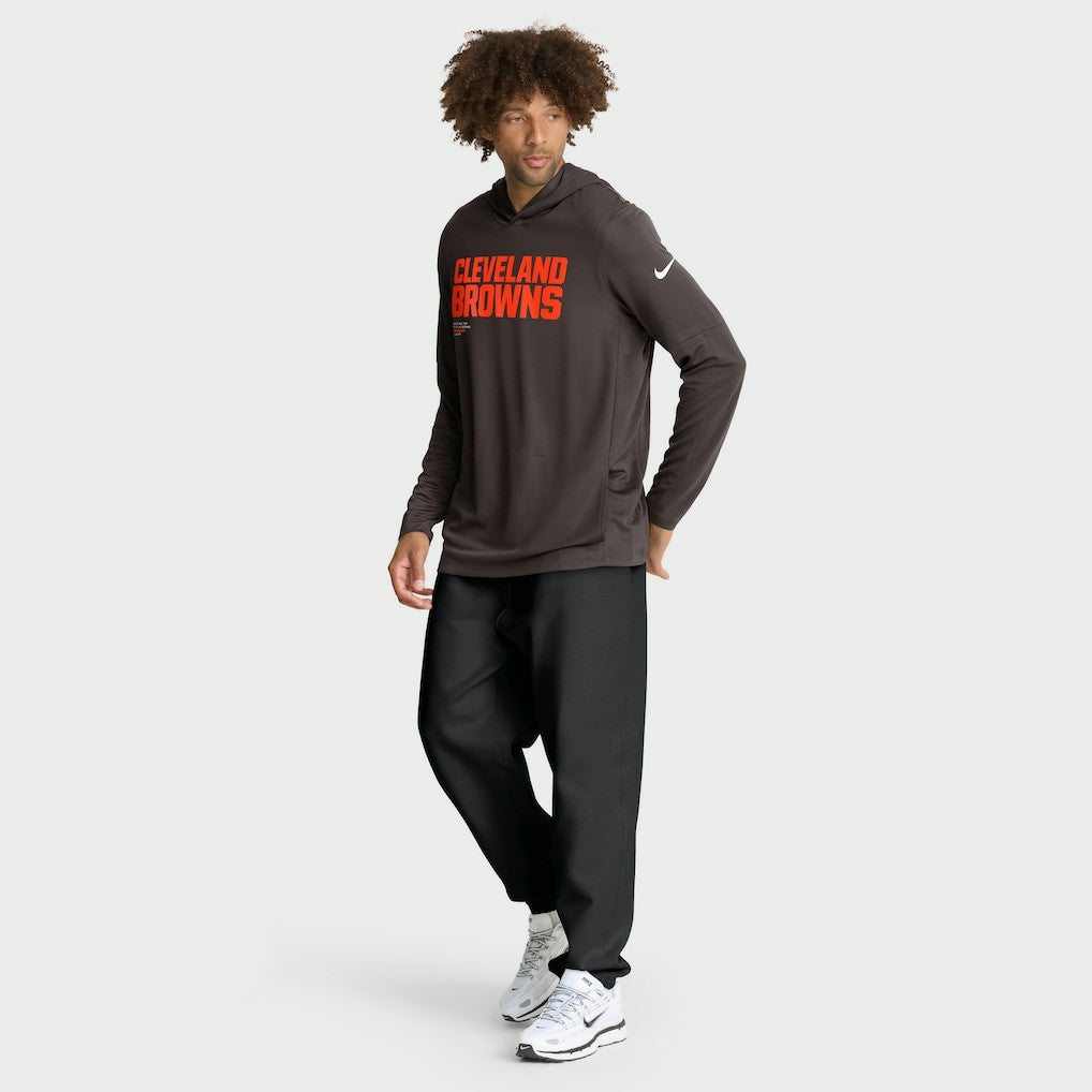 Sideline Pure Fury Performance Long Sleeve Hoodie T-Shirt - Cleveland Browns