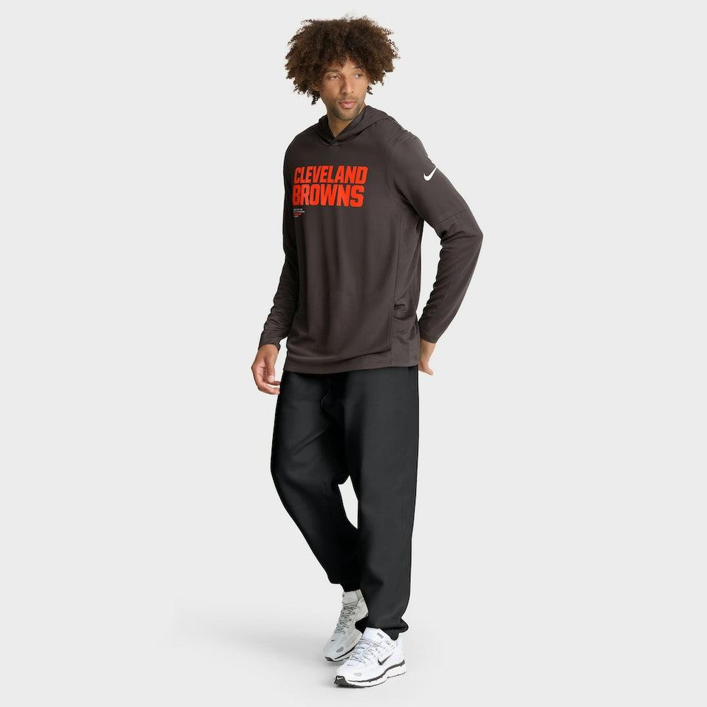 Sideline Pure Fury Performance Long Sleeve Hoodie T-Shirt - Cleveland Browns