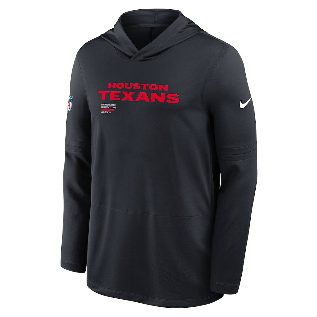Sideline Pure Fury Performance Long Sleeve Hoodie T-Shirt - Houston Texans